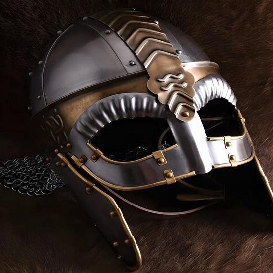 Viking Gjermundbu Helmet  Norse Warrior Armor  Medieval Combat LARP Gear  Handmade Steel And Brass Helmet for Collectors Reenactment