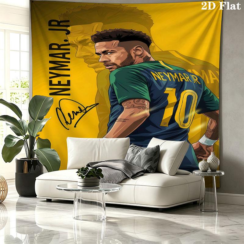 Neymar Wall Tapestry Aesthetic Wall Hanging Printed Fabric Blanket Decorative Tapestries for Bedroom Living Room Home Decor