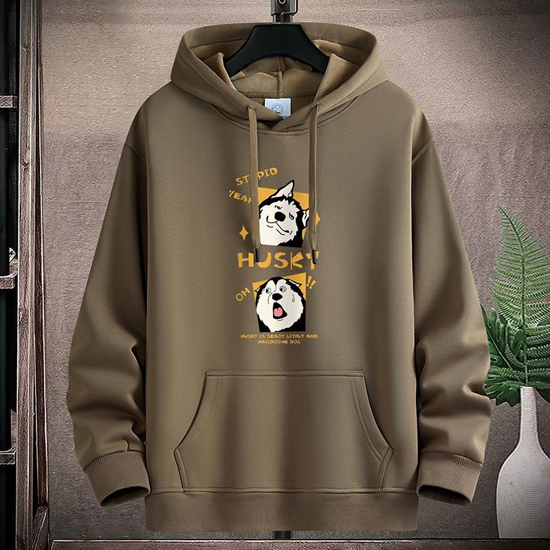 Cute Dog Pattern Mens Hooded Hoodie Sportshirt Plus Size Boys Pullovers M-5XL