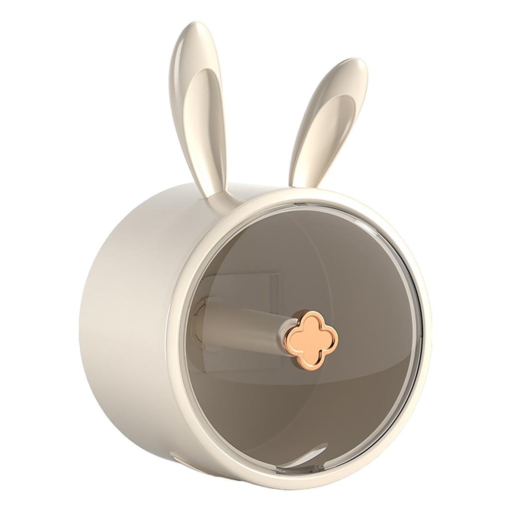 Toilet Paper Dispenser Roll Box White Transparent Cover Bunny Design Large Capacity Easy Access