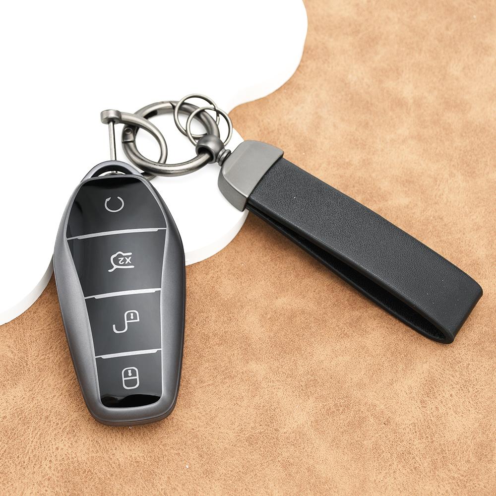 4 Buttons Tpu Auto Shell Fob Holder Car Key Case Remote Control Protect Cover For Byd Atto 3 Han Ev Dolphin Accessories