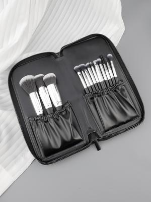 Makeup Brush Pouch,Travel Makeup Brush Holder,Cosmetic Beauty Brush Bag,Portable Brush Holder,Large Capacity Storage Bag