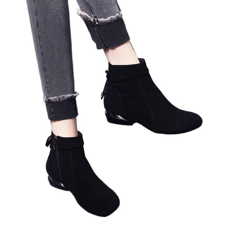 Neue Kaschmir-Rundkopf-Kleine Kurze Stiefel für Damen 2025 Herbst und Winter Neu Vielseitige Niedrigabsatz-Samt-Rutschfeste Baumwollstiefel für Damen