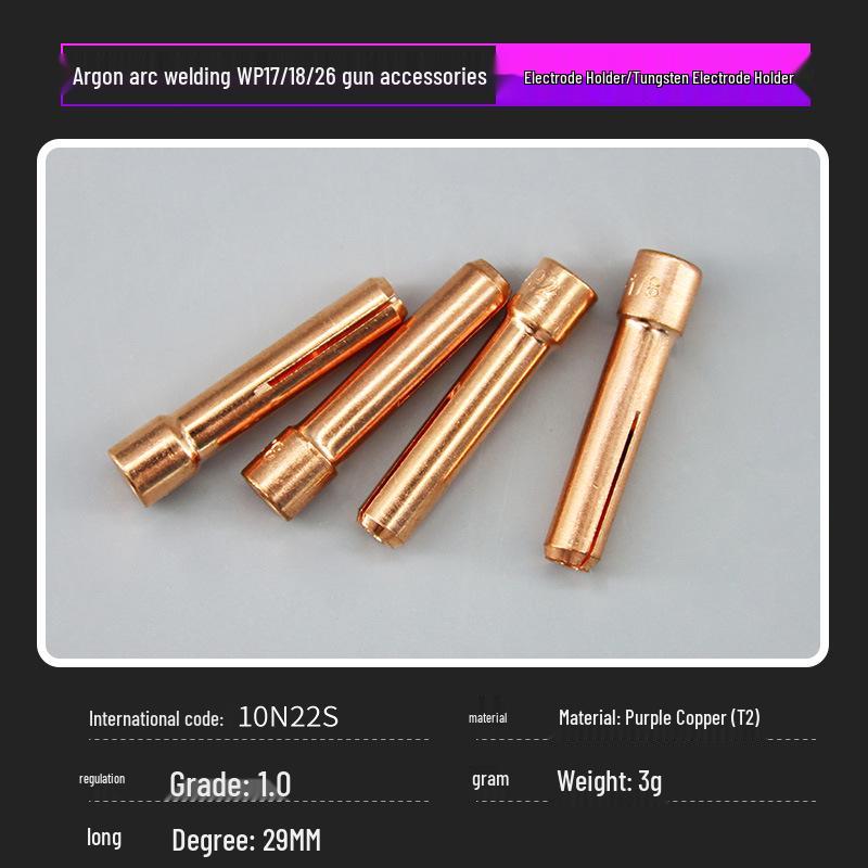 WP17/18/26 Argon Arc Welding Gun Tungsten Electrode Holder - High Conductivity, Thickened Purple Copper with High Temperature Resistance.