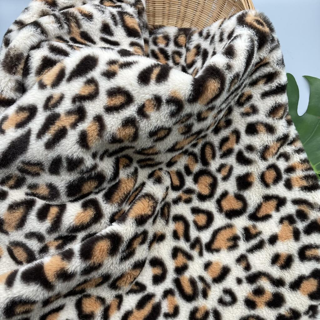 0.5/1/2 Yads 10mm Imitation Rabbit Leopard Plush Fabric Faux Fur for Sewing Winter Coats Decorative Cloth DIY Clothing Fabrics