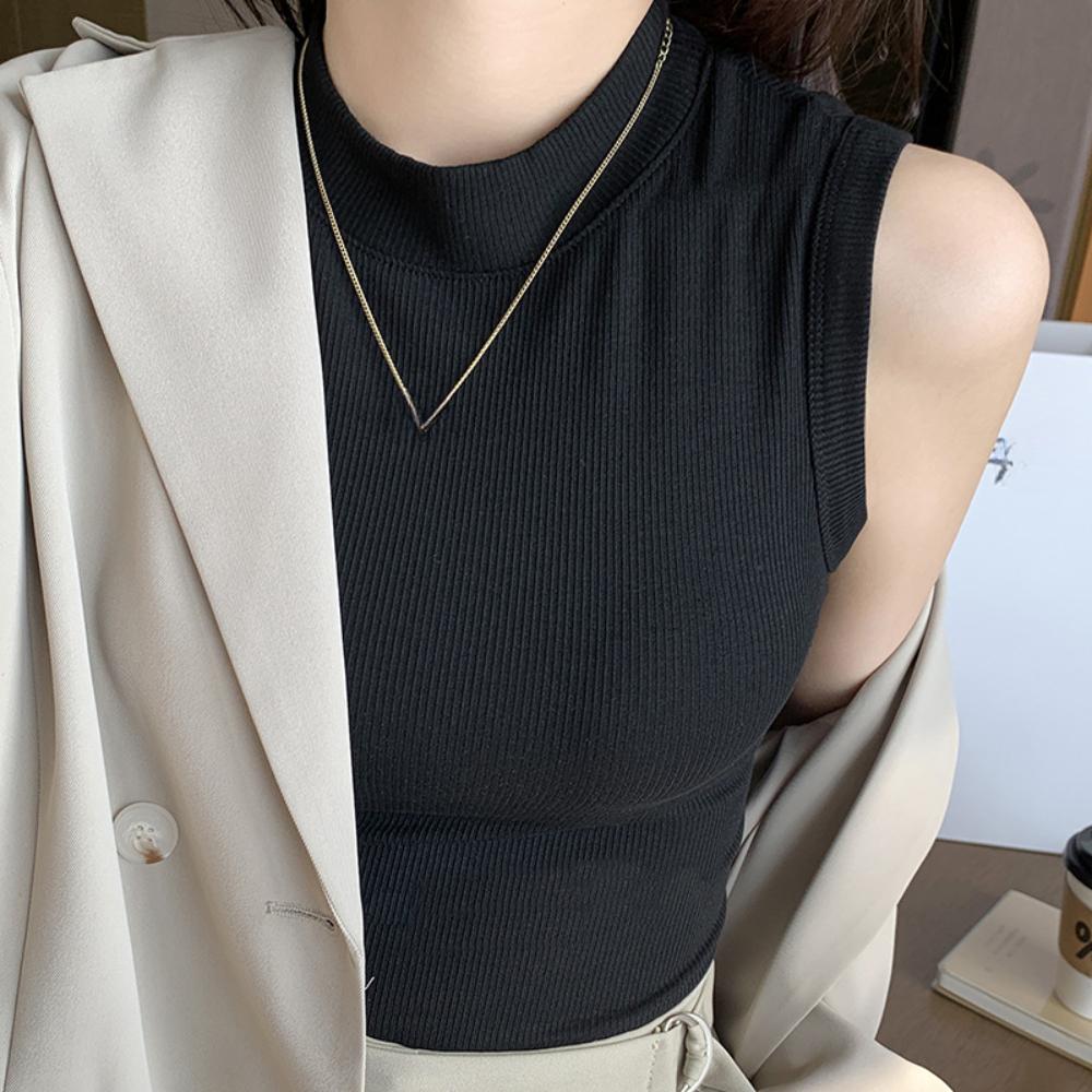 Round Neck Knit Tank Top Straps Crop Tops Women Summer Camis Solid Color Yoga Camisole Fashion SportsTube Female Sleeveless Cropped Y2K Girl Clothes