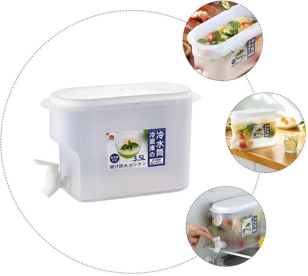 Large 3.5L Beverage Dispenser with Tap BPA Free Plastic Drink Container for Fridge Storage  Tea Lemonade Juice HomeBar PartyTool