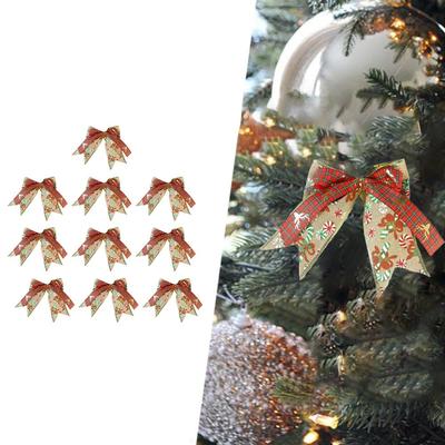 Set mit 10 dekorativen Weihnachtsschleifen für Baum- und Feiertagsveranstaltungsgebrauch