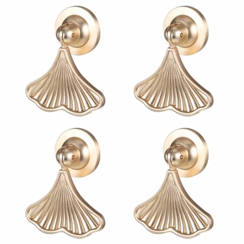 

4 упаковки/лот уникальная ручка-кнопка в форме листа гинкго, изготовленная из цинкового сплава, простая в установке, широкое применение