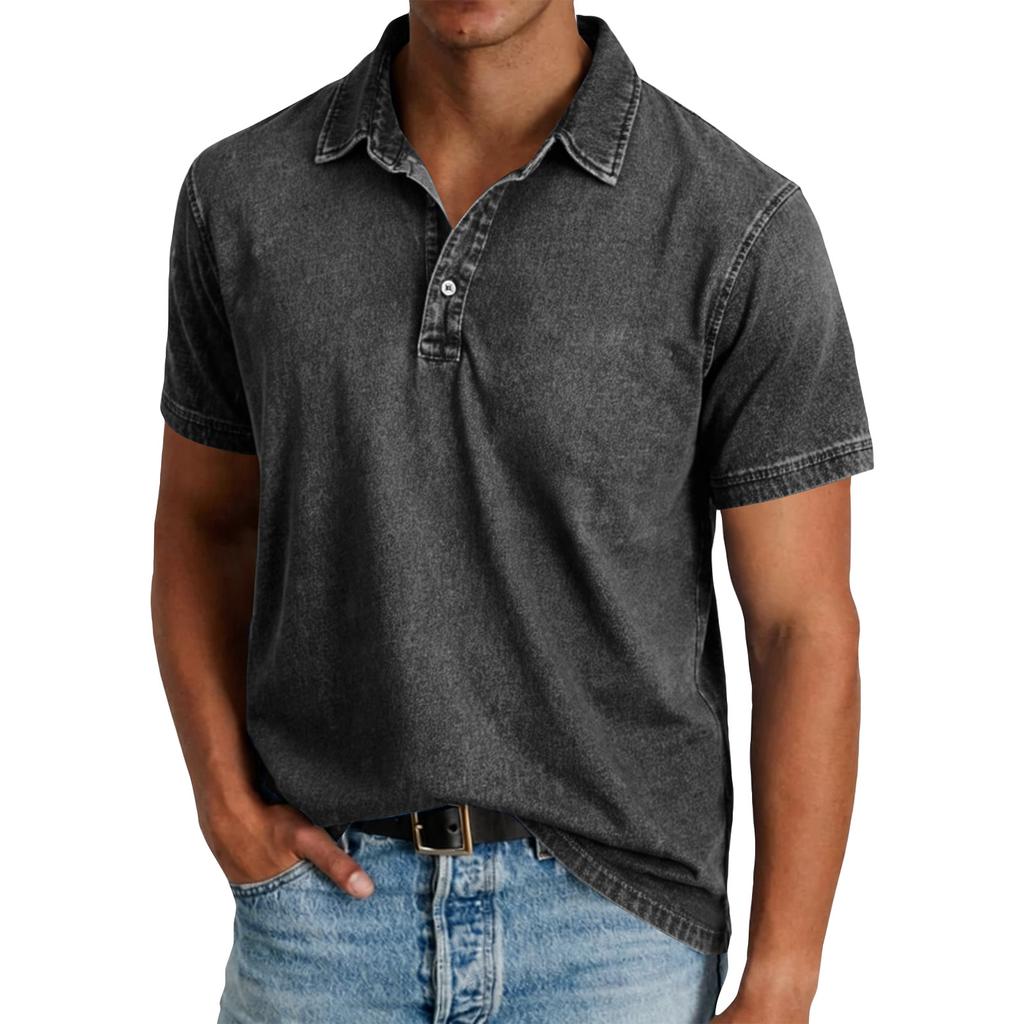 Men's Summer Color Pocket Sports Buttons Short Sleeve Shirt Men's Sports Casual Short Sleeve Shirt