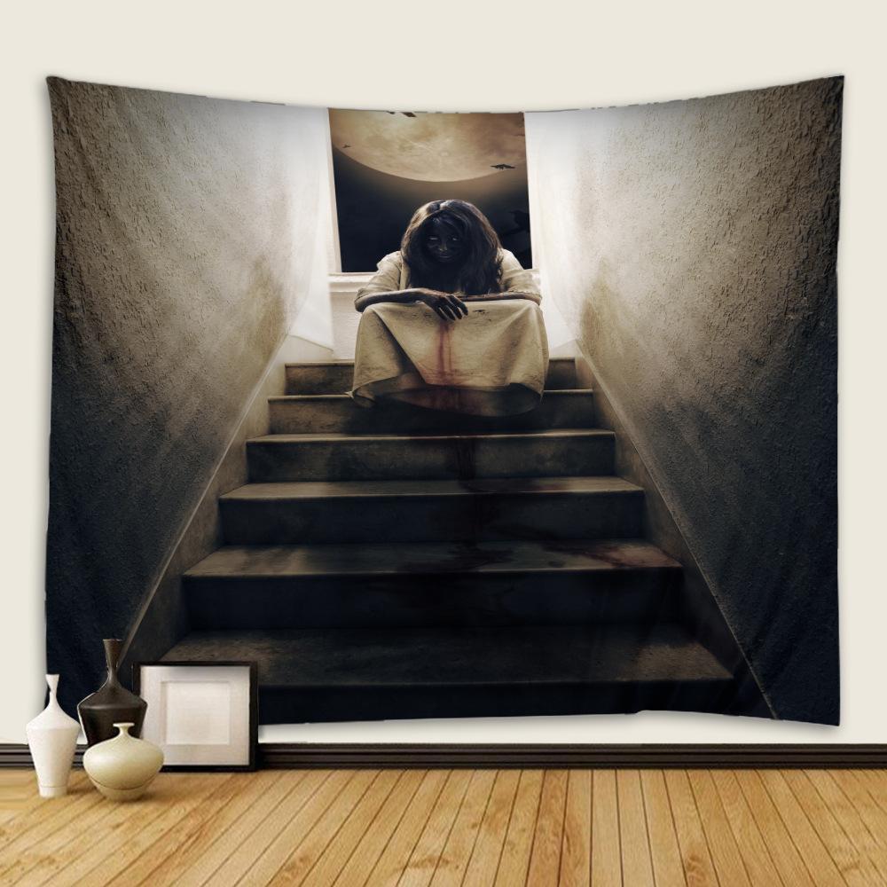 Bedroom Living Room Decor Garden Poster Decor Beach Blanket Funny Tapestry Halloween Horror Witch Skull Ghost Wall Hanging