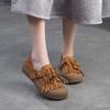 Fashion Spring Autumn genuine leather flat shoes for women with soft soles tassel retro women's shoes with top layer cowhide casual shoe