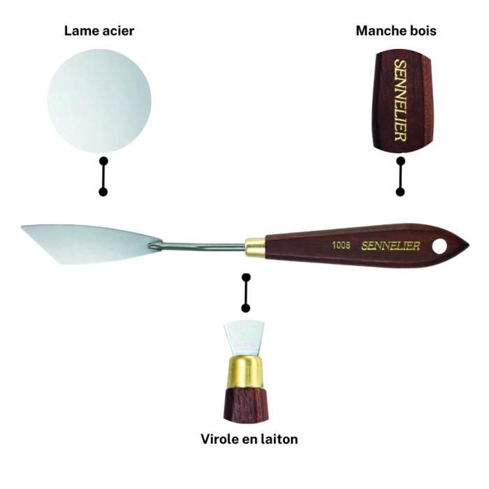 Painting Knife - Sennelier - No. 1008 - Wooden Handle - Steel Blade