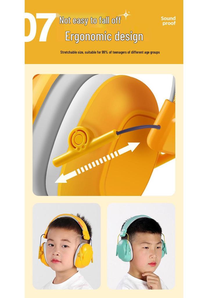 Kids' Noise-Canceling Headband Earmuffs for Airplane Sleep & Entertainment