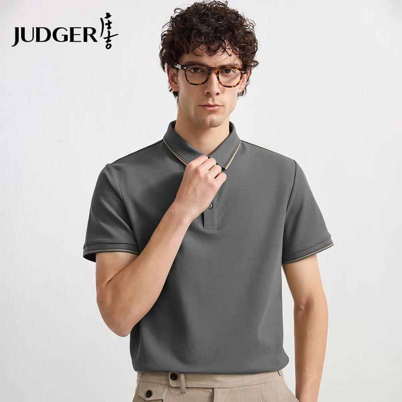 Zhuangji Men's 100% Cotton Business Casual Short-Sleeve Polo Shirt