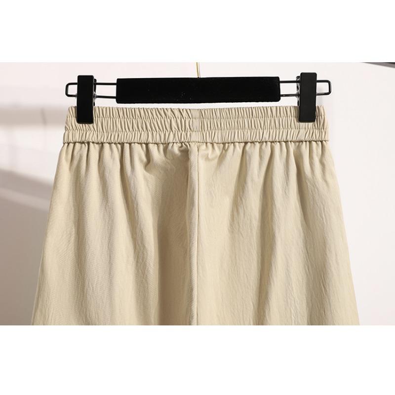 DIMANAF Plus Size Summer Long Pants Women Elastic Waist Loose Vintage Pants New Casual Solid Harem Pants