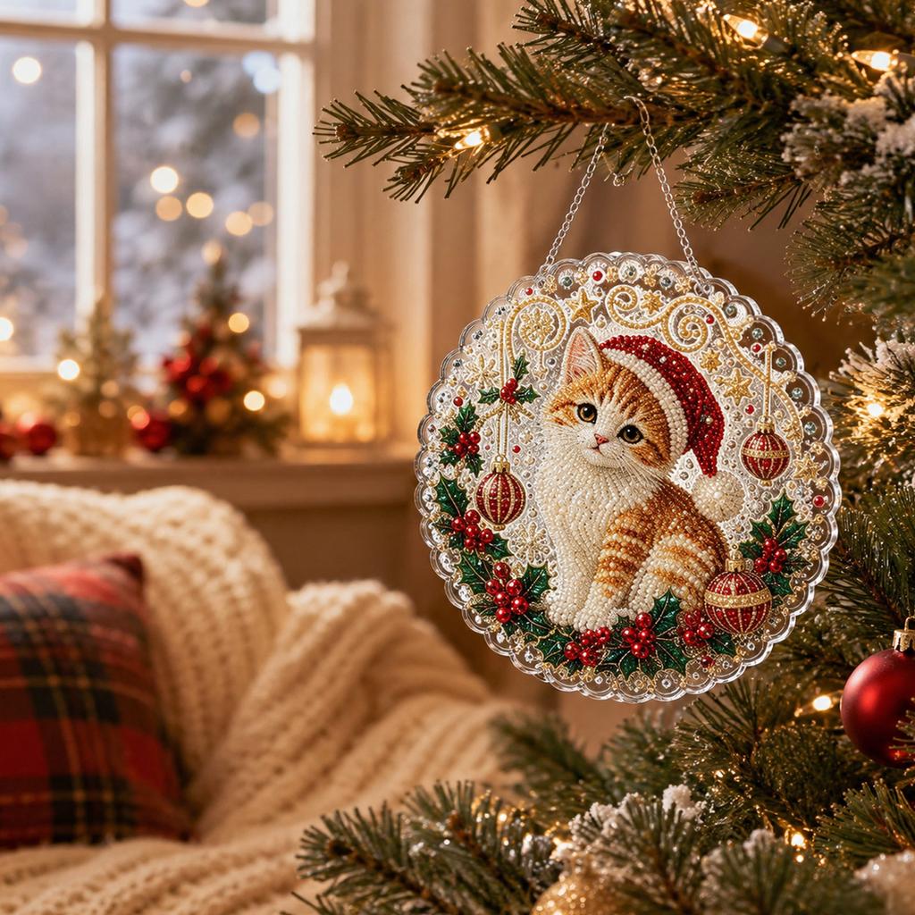 2D Acrylic Christmas Pendant Ornament for Holiday Decor