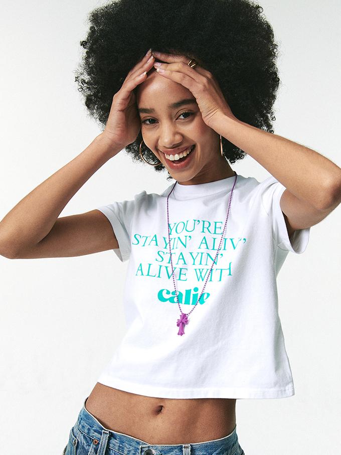 As If Cali Stayin Alive Tshirt White Free