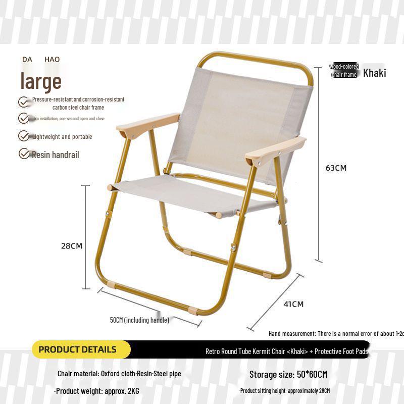 Kermit Portable Outdoor Folding Chair & Table Set - Ideal for Camping, Picnic, Fishing, or Beach Use