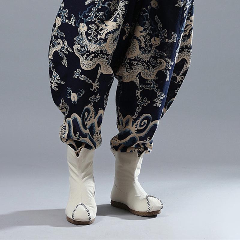 Fashion 2024 new autumn single boots ethnic style men's boots mid-tube men's and women's casual shoes upturned boots plus velvet