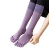 Autumn and Winter Five-finger Yoga Socks, Calf Socks, Pressure Sports, Anti-slip, Color-blocked Pilates, Long Toe Split Socks