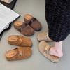Retro Thick-soled Shoes Toe Caps Boken Slippers Women's Summer Spring and Autumn Cool Slippers Height-increasing Semi-slippers