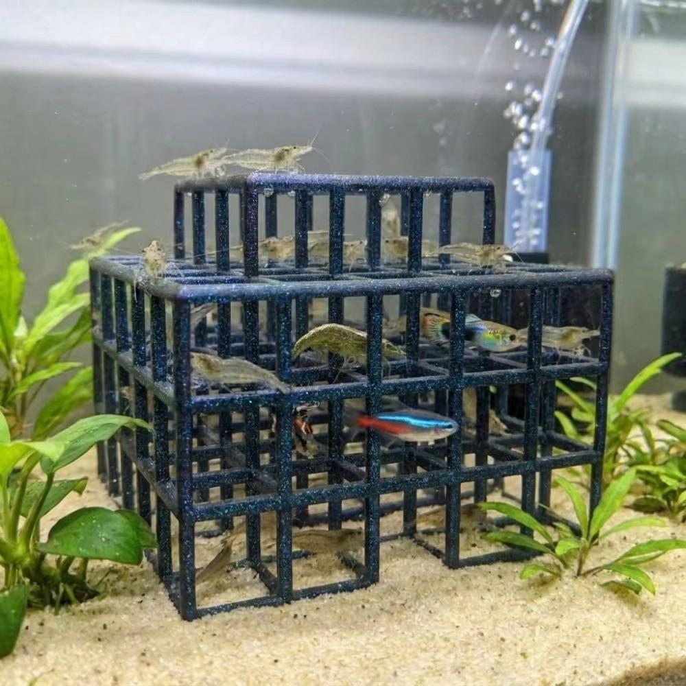 3D Printed Fish Tank Hideout Grid Multi-level Shrimp Hiding Place Aquarium Decoration