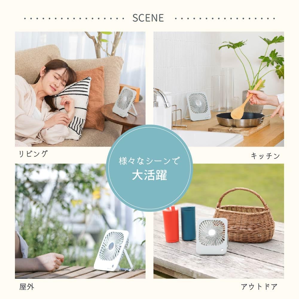 Smaly MINI DESK FAN Mini Desk Fan Gray Tabletop Fan 3 Levels of Airflow Adjustment Rechargeable Battery USB Charging Compatible Gift Present [2024