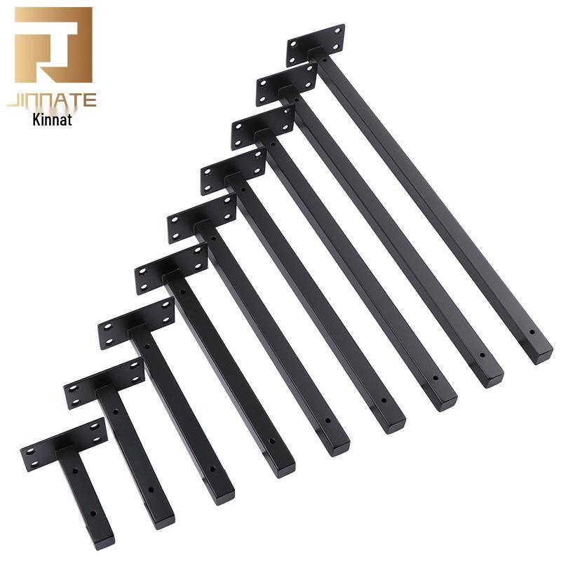 

Jinnate Stainless Steel L-Shaped Wall-Mounted Shelf Support Bracket Iron-Black Square Bracket 100