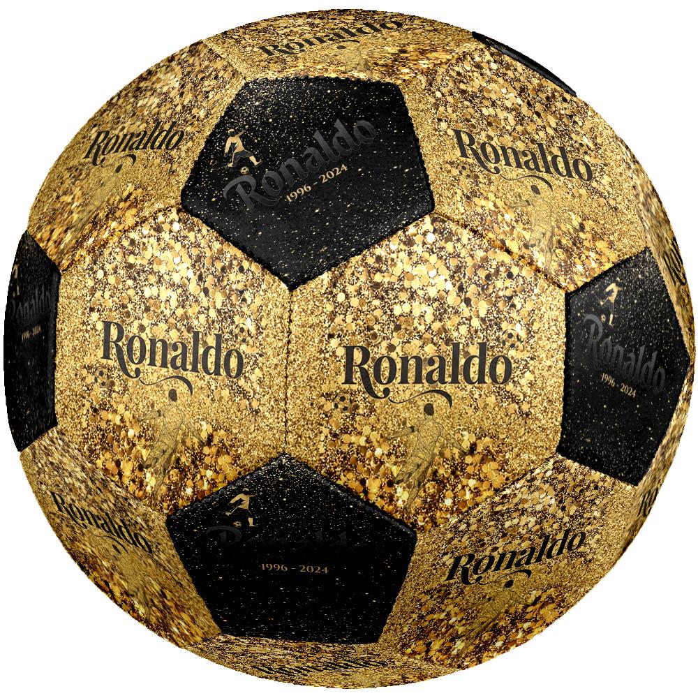 Ronaldo Pallone d'Oro Scintillante Ronaldo Pallone da Calcio Taglia 5 Calcio Cucito a Macchina Universale Indoor/Outdoor Regali per Appassionati di Calcio