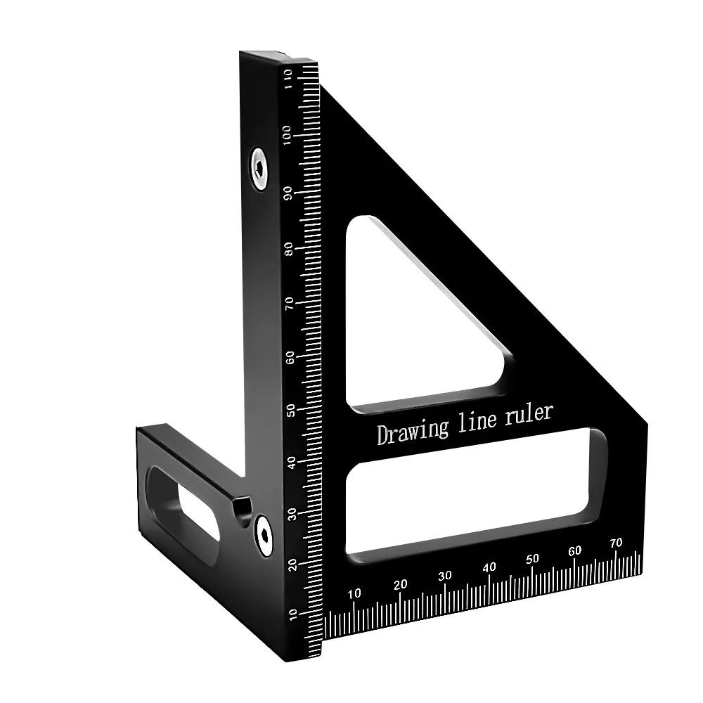 Aluminum Multi-Angle Measuring Ruler Square Protractor for Woodworking Miter Triangle-Ruler Utility Tracing Meter Tool