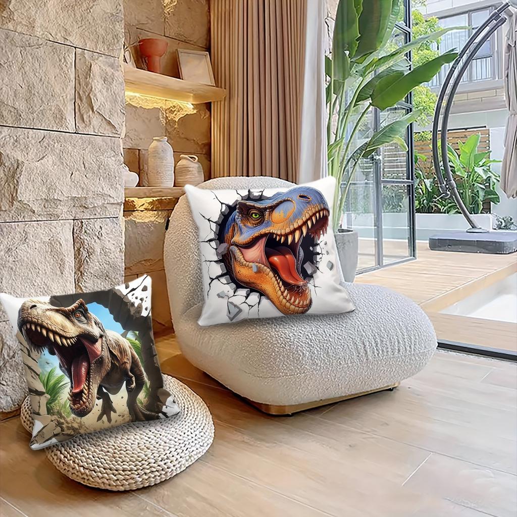 1/4pcs Dinosaur-Printed Pillowcases for Vivid Bedroom Decor Sofa cushion cover home bedroom room decoration