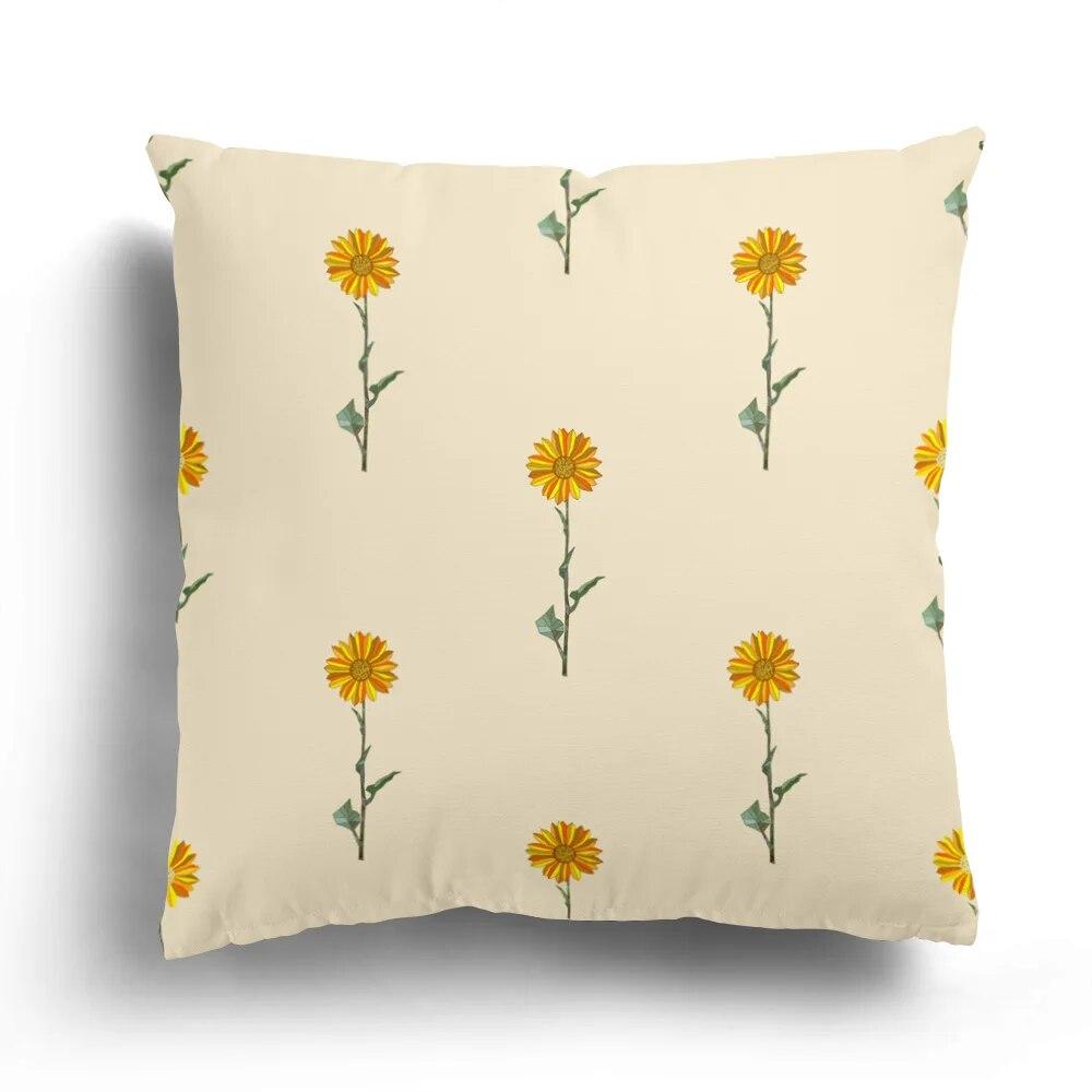 Fashion Pillowcase Cushion Cover Home Decoration Sofa Small Fresh Flower Chrysanthemum