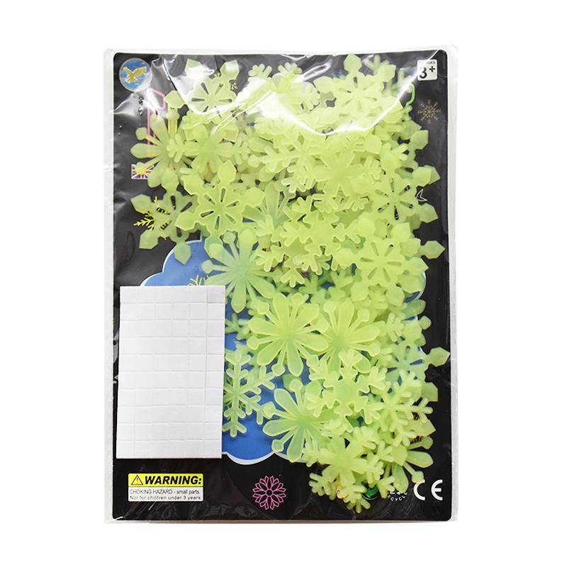 

50 шт. Светящиеся наклейки на стену в виде снежинок, светящаяся в темноте наклейка для детских, детских комнат, спальни, рождественское украшение для дома, Navidad 2024 KTY жёлтый