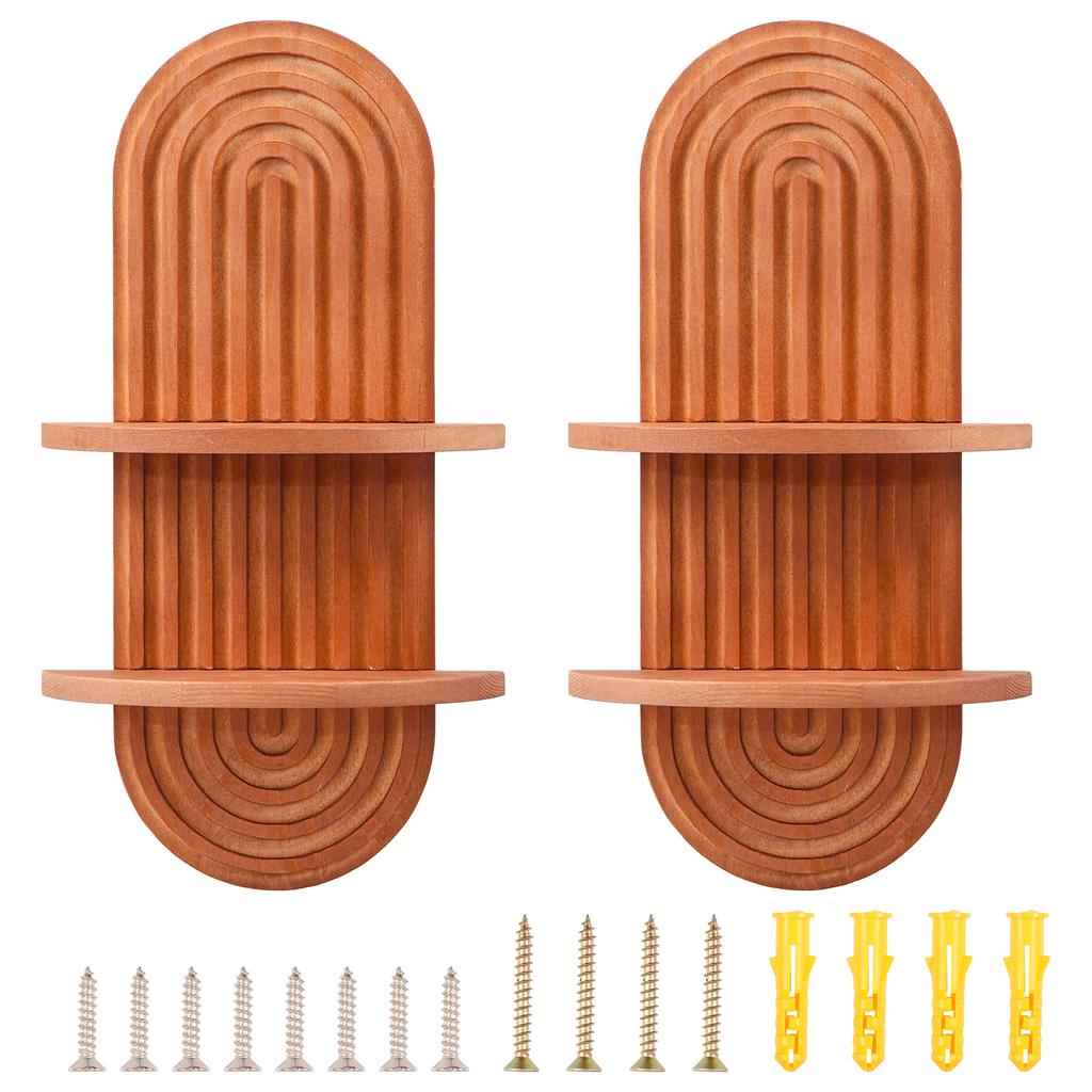 Wood Floating Shelf Elegant Space Saving Mid Century Wall Shelves Solid Mid Century Bohemian Wall Decor Wood Arched Wall Shelf