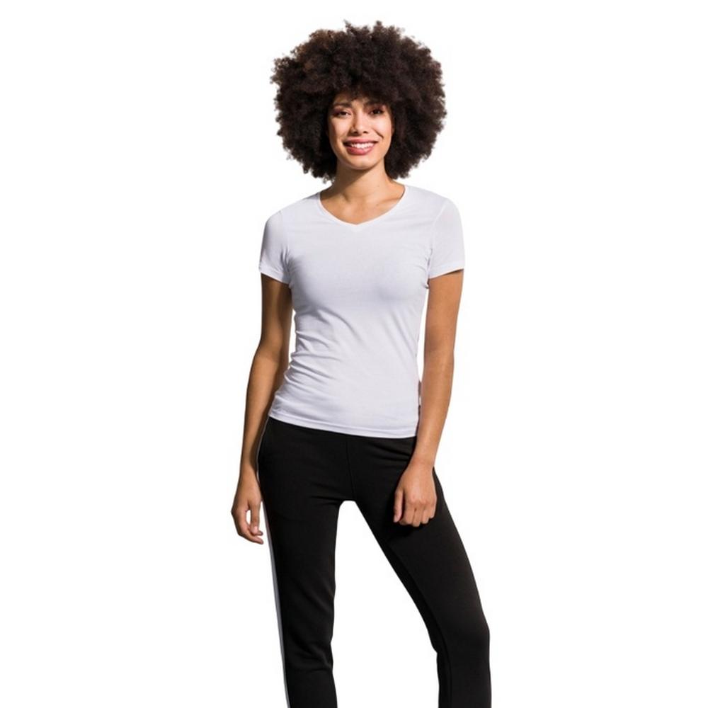 SF Womens/Ladies Feel Good Stretch V Neck T-Shirt