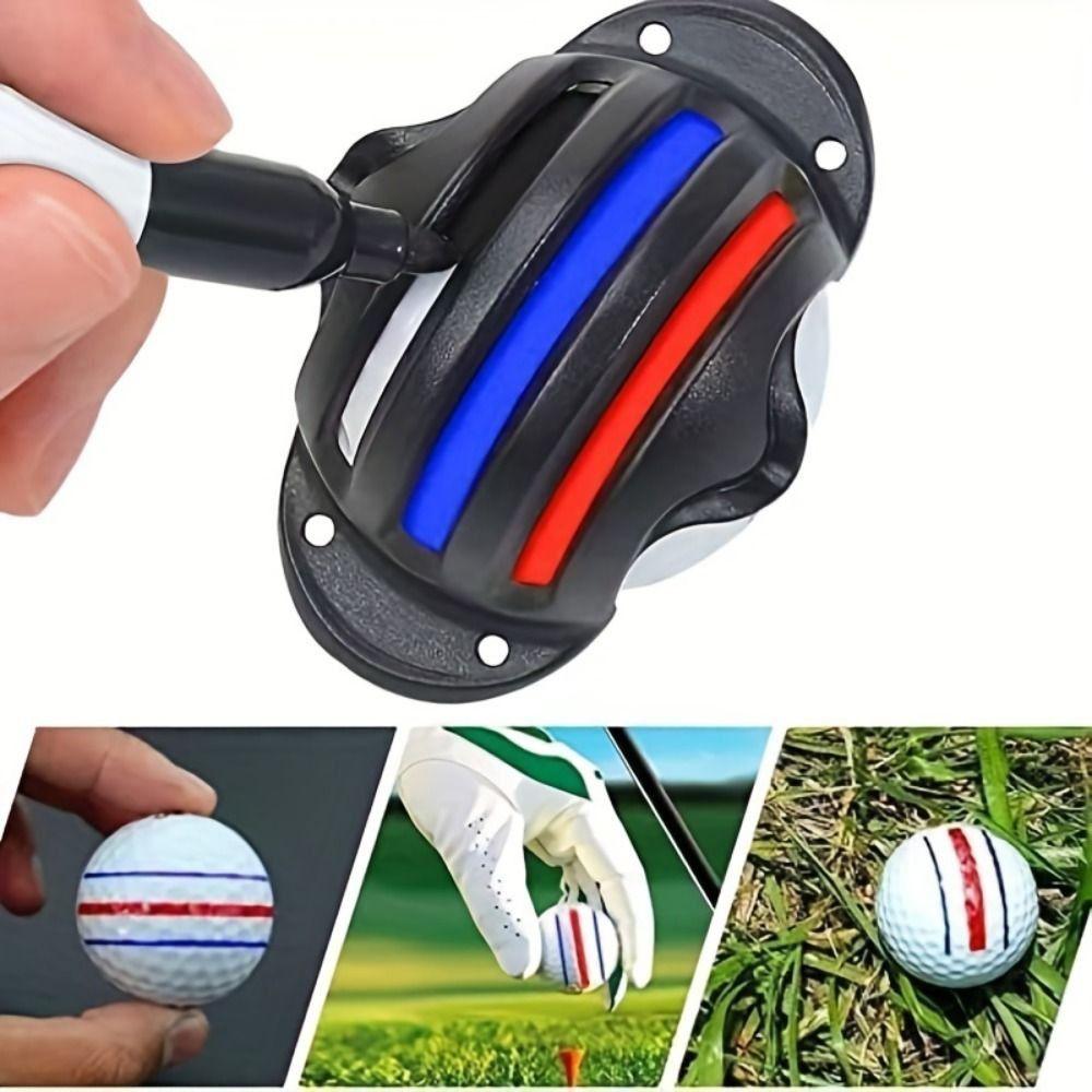 8Pcs/Set 4 Marking Stencils Golf Balls Alignment Exerciser Golf Ball Marker Pen  Gymnasium