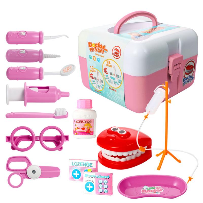 15 Pcs Toddlers Dentist Role Play Set Doctor Kit with Carry Case for School Classroom, Doctor