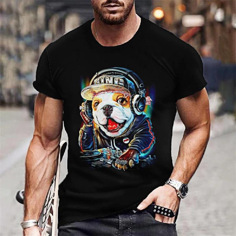 Summer Animals Pattern 3D Print T-shirts Harajuku Style Hip Hop Street Short Sleeve Outdoor Sports Quick Dry Breathable Fashion Men's T-shirts