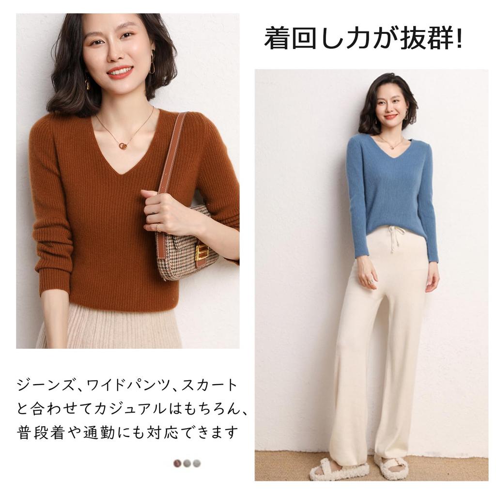 Jinghuiyue Ribbed Knit Long Solid Simple Knit Perfect for Casual Size Women's Sweater, V-Neck, Sleeve, Color, Soft, Stylish, Top, Commuting,