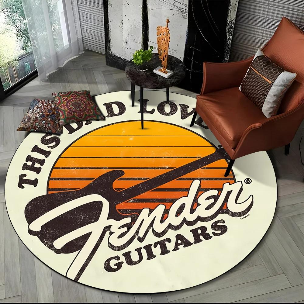 29 Style New Fender Retro Guitar Instruments Music Round Carpet Rug for Bedroom Living Room Sofa Decoration,pet Decor Floor Mat