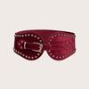 Womens Adjustable Faux Leather Waist Belt With Rivet Decor Western Style For Winter Wear