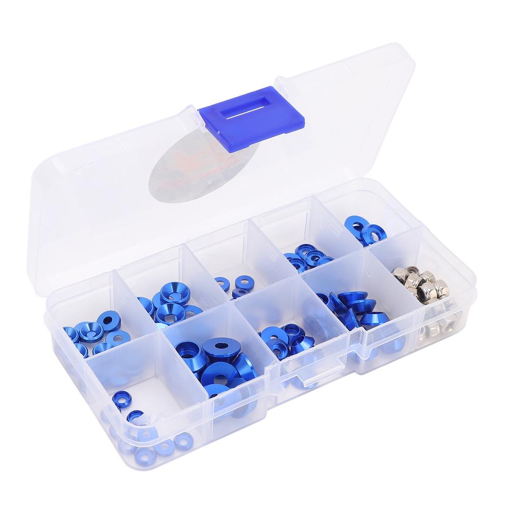 RC Screw Washer Kit CNC Machining Aluminum Alloy RC Flat Washer Cup Head Gasket Round Head Washer Nut for 1 10 1 8