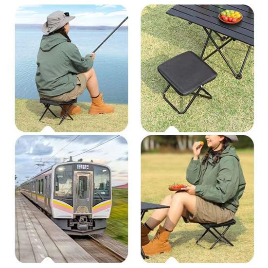 Outdoor Folding Stool with Carry Bag Portable Lightweight Heavy Duty Camping Backpacking Beach Picnic Fishing Collapsible Chair Seat
