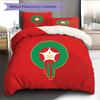 Logo squadra nazionale Marocco Modello Biancheria da letto Decorazione Casa Regalo di Compleanno (1 * copripiumino + 2 * federa, senza nucleo),merchandising per fan.