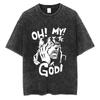 Vintage Washed Cotton Men's Women's T-Shirt HipHop Streetwear JoJo Bizarre Adventure Print Harajuku Short Sleeve Tee Tops