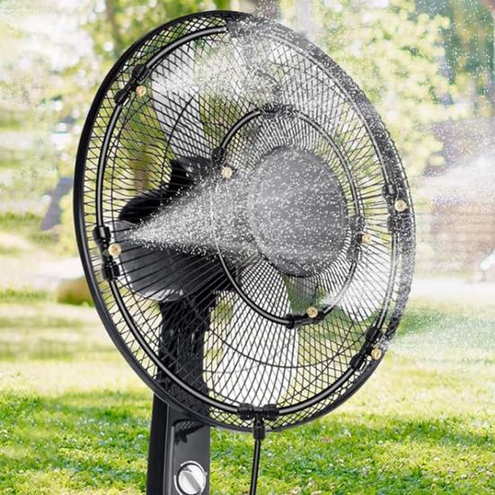 Chladicí postřikovač s odnímatelnými tryskami Sada pro zamlžení T-kusu Filtr Terasa Energeticky úsporný ventilátor