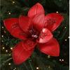 15CM Artificial Poinsettia Flower Glitter Sequins Flower New Simulation Flowers  Home Decoration