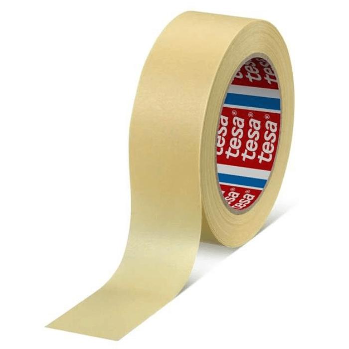 Tesa Basic Masking Tape 50M X Cream, General Purpose Paper Tape, Natural Rubber, Surface Protection