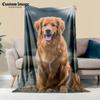 Serviette de plage personnalisée avec photo, Cadeau personnalisé pour couples et familles, Motif Golden Retriever douillet, Douce et chaude